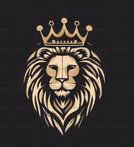 Majestätischer Löwe und Krone